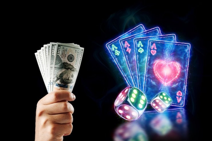 Meja Texas Hold'em Bonus dengan kartu komunal dan antarmuka taruhan